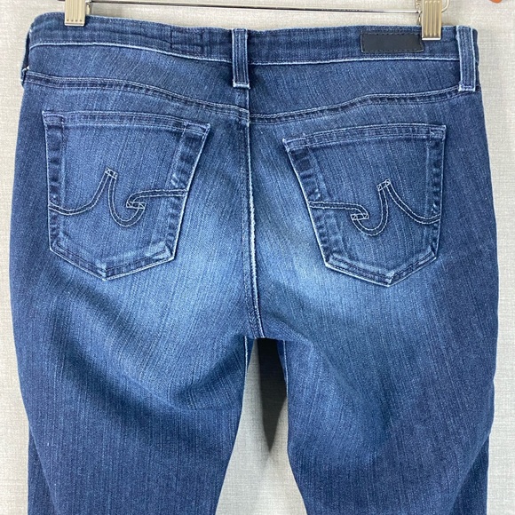 Women's AG Adriano Goldschmied The Stilt Cigarette Leg Blue Denim Jeans Size 28R - Picture 7 of 9